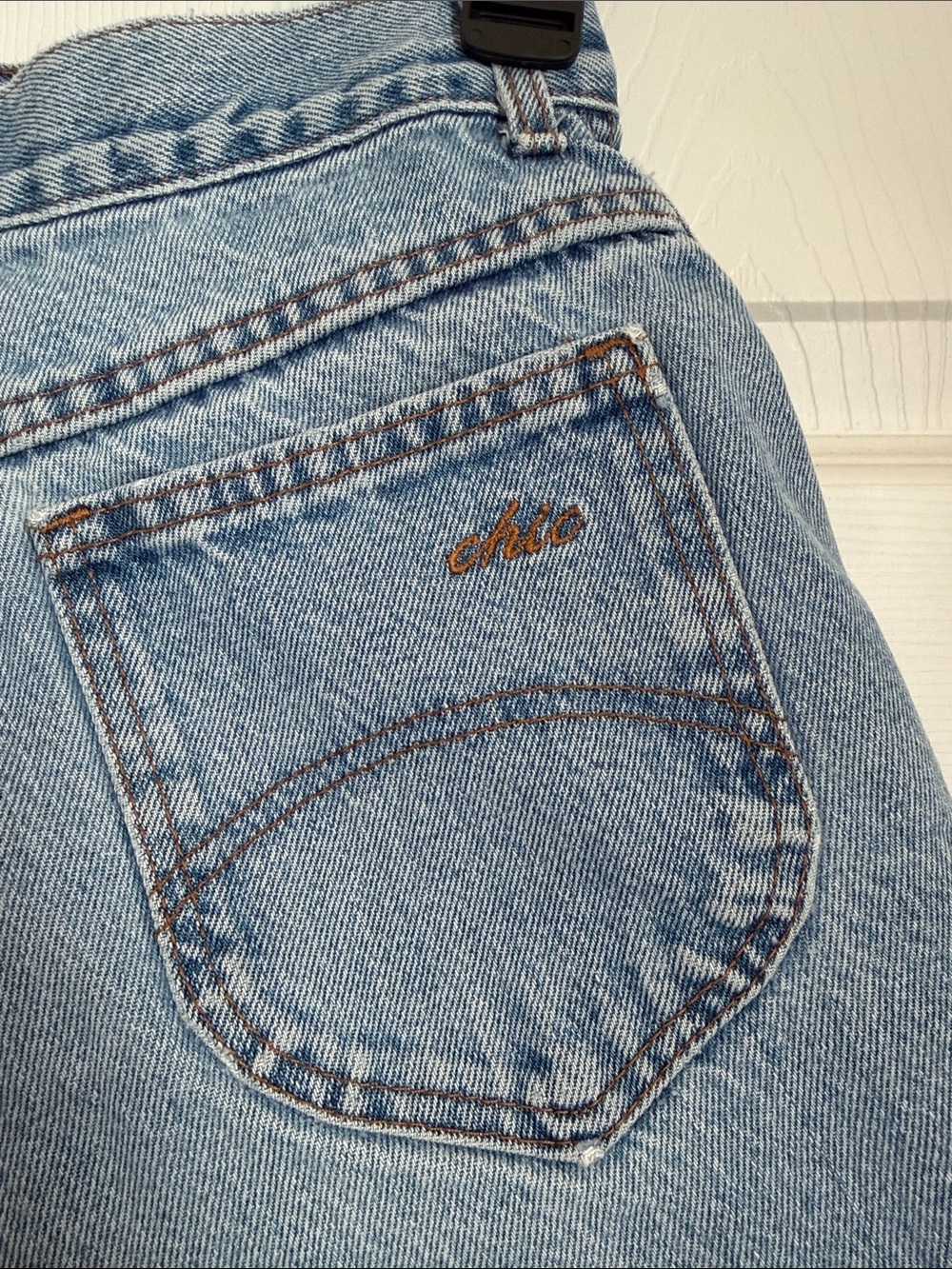 chic Light Blue Distressed Denim Jean Shorts - Picture 3 of 6